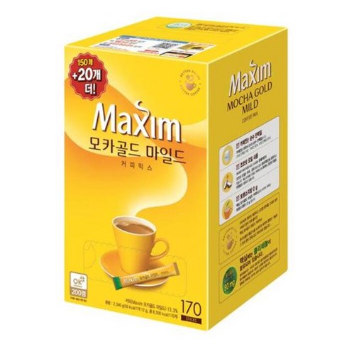 [커피타임나우ㅣ인기상품] 풍부한 모카의 향연: 맥심 모카골드 마일드 커피믹스 [CoffeeTimeNOWㅣ추천상품]