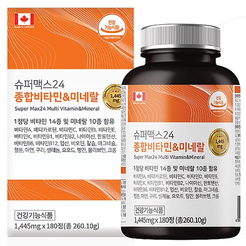 캐나다 종합비타민 & 미네랄 멀티 영양제 1445mg 360정 12개월분, 180정, 2개