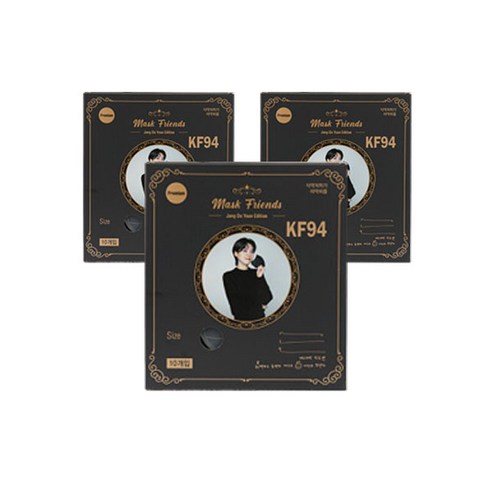 마스크 프렌즈 새부리형 칼라 마스크 2D 30매입 (대형 중형 소형), 30매, 블랙(KF94) - 소형