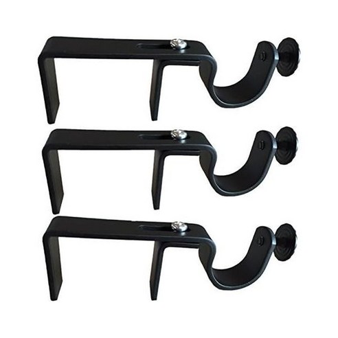 The NoNo Bracket Company 버티칼 커튼 버티컬블라인드 블라인드 베란다 노노 브래킷 외부 장착 노 드릴 커튼로드 부착 세트 3종 블랙... 