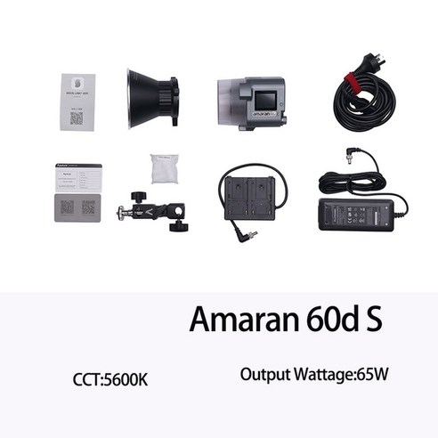 사진 조명 Aputure Amaran Cob LED 사진 조명 휴대용 실내 야외 촬영 조명 60X 60X-S 2700K-6500K 60D 60D-S 5600K 신제품, 02 COB 60d s, 1개