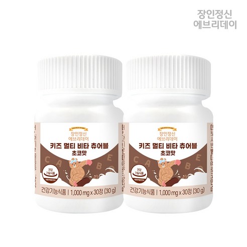 장인정신에브리데이 키즈 멀티 비타 츄어블 초코맛 30g, 30정, 2개