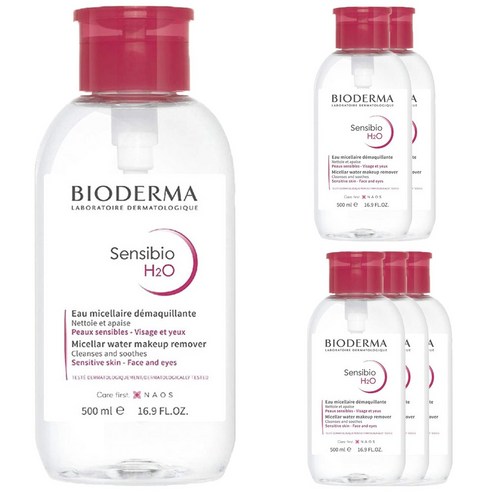 바이오더마 센서바이오 H2O 미셀라 워터 메이크업 리무버, 6개, 500ml