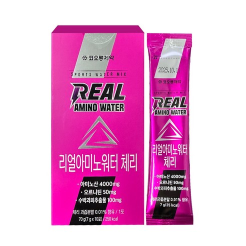 리뉴얼 코오롱 리얼아미노워터 체리, 7g, 10개