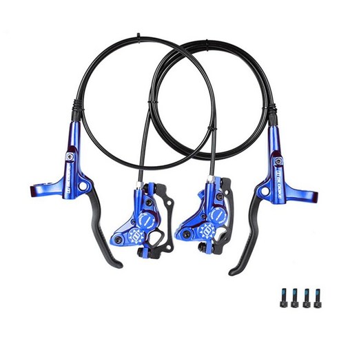 산악 자전거용 MTB 유압 디스크 브레이크 세트 - 알루미늄 합금 자전거 브레이크 레버 전면 800mm 후면 1400mm 자전거, {"색상":"푸른"}, {"수건소재":"알루미늄 합금"}