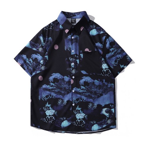 DFMEI 뉴 구미 하와이 반팔세트 남성 캐주얼 여름 비치 해변바캉스 플라워 셔츠