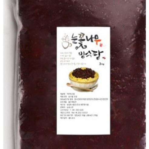 국산 팥빙수팥 가마솥에 장시간 삶은 100% 수제 빙수팥, 3kg, 1개