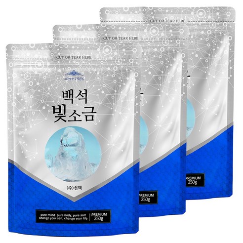 백석빛소금 천일염용융 고급소금 용융소금, 250g, 3개