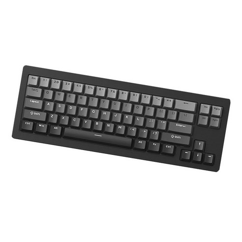 몬스긱 M7W 그라데이션 3가지 모드 RGB 기계식 OEM 68 키 핫스왑 유선 키보드, 그레이 + 블랙, V3 (밀크옐로우축), 텐키리스