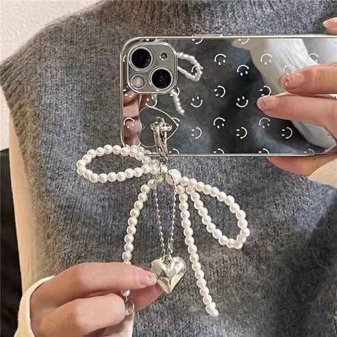 BenF Home 백꾸 키링 진주 리본 가방 꾸미기 악세사리 열쇠 고리 키 홀더 귀여운 하트 빽꾸 DIY 커스텀 자동차 발레 코어