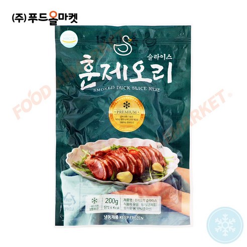 푸드올마켓_ 삼아 훈제오리 슬라이스 200g /냉동, 1개