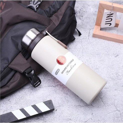 ZZJJC 대용량 진공 텀블러 패션 텀블러 아웃도어 스포츠 주전자 선물용, 흰색, 800ml