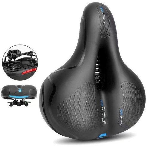 에쉬울프 자전거안장 쿠션안장 MTB 편안한안장, 1개, 블랙블루