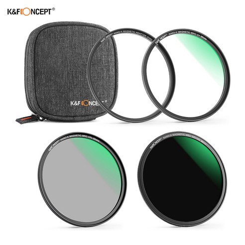 K&F CONCEPT 마그네틱 필터 3종세트 (UV 필터 + CPL 필터 + ND1000 필터), 72mm