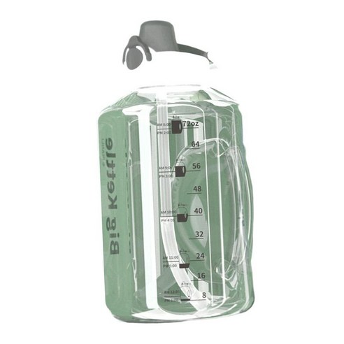 플라스틱 BPA 무료 물병 시간 미리 알기 용기 야외 활동을위한, 하얀, 272x140mm.
