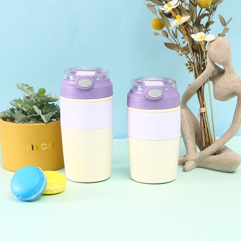 MIRTS 보온병 원터치 텀블러, 보라색, 300mL