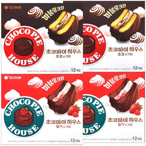 (NEW신상2종세트) 초코파이하우스 딸기앤크림+초코앤크림1632g 학교 돌봄교실 유치원 학원 사무실 탕비실 단체간식, 1개, 1632g