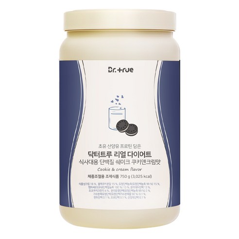 닥터트루 맛있는 단백질 쉐이크 다이어트 식사대용 초유 산양유 프로틴 쿠키앤크림맛 750g, 1개