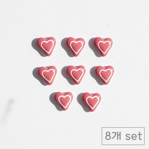 84x84 인테리어 냉장고 자석 마그넷, 핑크라인하트8p