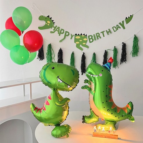 하피블리 공룡 풍선 생일 가랜드 공룡초 축하 파티 용품 세트, 생일가랜드(공룡)
