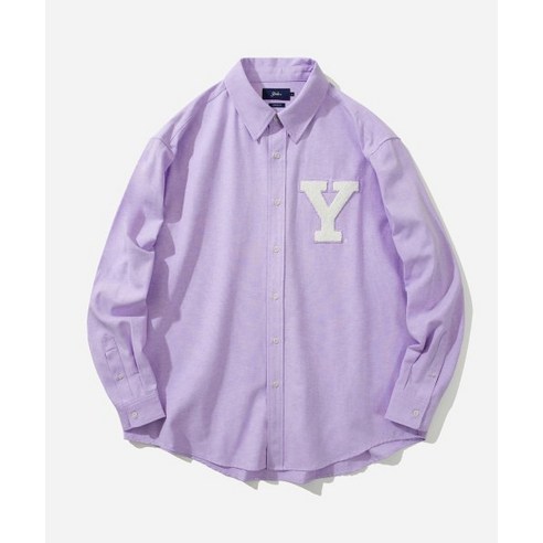 국내정품 예일 OVER FIT BOUCLE Y SYMBOL BIG SHIRT LIGHT PURPLE