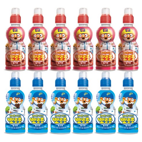 뽀로로 어린이 음료 235 ml 밀크6+딸기6(총 12개입), 1세트
