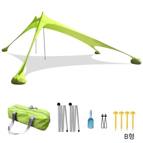 비치 텐트 라이카 잔디 선탠 선루프 아웃도어 낚시 캠핑 텐트 미디엄 2-8명 300*300*200cm, SKU-03-B-초록 green