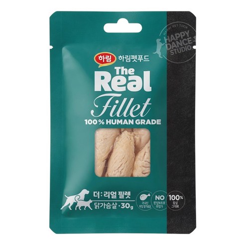 하림펫푸드 전연령 반려동물 더리얼 필렛 간식, 닭가슴살, 30g, 20개