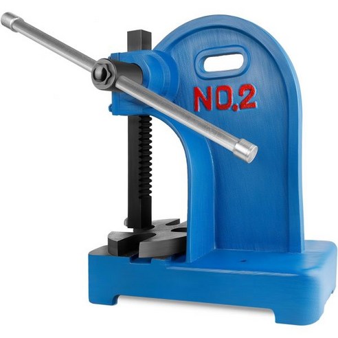 수동 식목기 프레스 2톤 8.5인치 최대 높이 주철 중량물 벤치탑 금속 정밀 스탬프 굽힘 신축 성형, 2 Ton Black, 1개