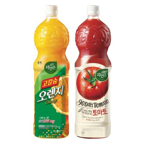웅진 고칼슘오렌지1.5Lx1개 + 자연은토마토1.5Lx1개 (총2개) - 음료선물세트 | 쿠팡
