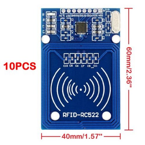 RFID 모듈 MFRC-522 RC522 안테나 RFID Mifare IC 무선 모듈 아두이노 IC 키 SPI 라이터 리더 IC 카드 근접 모듈, 1개 rfid-rc522