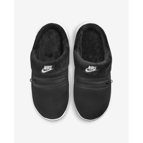 [ALL 정품] 나이키 NIKE 버로우 털슬라이드 방한슬리퍼 겨울용 캠핑용 블랙 화이트 DC1458-001