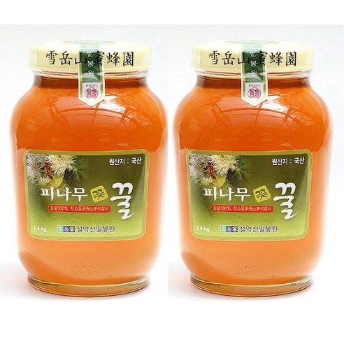 [설악산허니팜] 피나무꿀세트 2.4kgx2 꽃꿀100%, 2.4kg, 2개, 단품