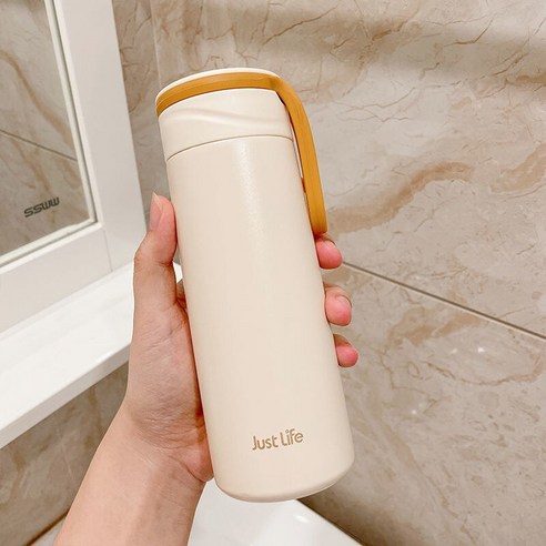 간단한 보온병 컵 차 물 분리 커플 학생 휴대용 신선한 고급 절묘한 작은 사무실 차 컵, Mibaijiafu보온병컵, 350Ml