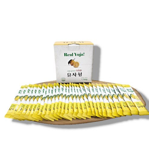 그대로 갈아만든 유자청 유자차 유자 스틱 과일청 잼 차 샐러드 42g x 30pcs, 1박스구성 [42gX30EA], 1개, 30개입