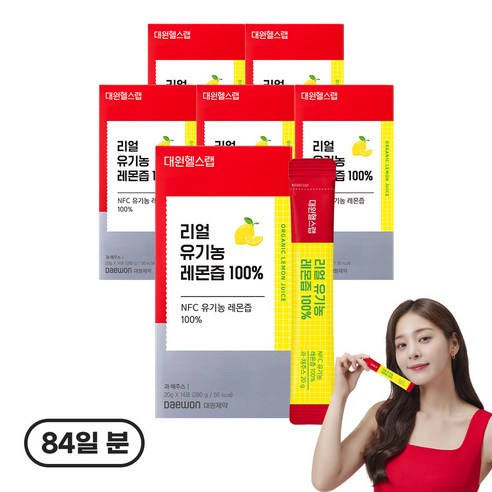 대원헬스랩 리얼 유기농 레몬즙 100%, 280g, 6개
