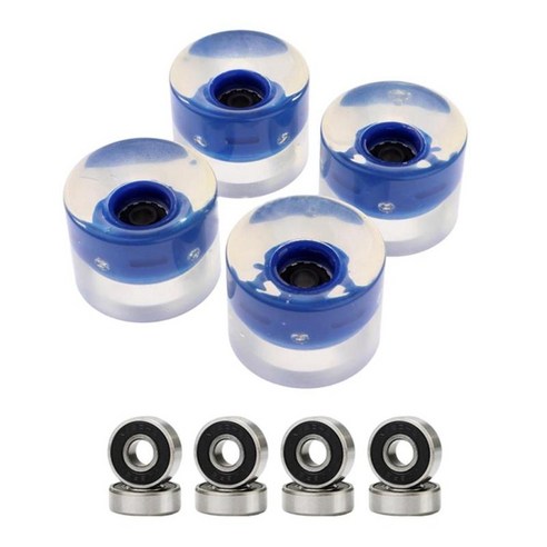 4pcs 60x45mm 라이트 업 스케이트 보드 롱 보드 휠 밤 78A, 다크 블루, PU