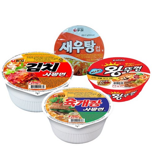 간식팩토리 소컵라면 4종 세트, 1세트