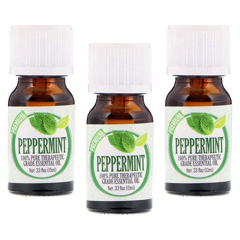 힐링솔루션 테라퓨틱 그레이드 에센셜 오일, 10ml, Peppermint, 3개