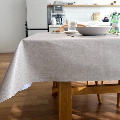 리빙공감 모던 가죽 방수 무지 테이블보 식탁보, 그레이, 2인용와이드(140cm*90cm), 1개