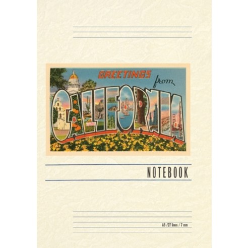 (영문도서) Vintage Lined Notebook Greetings from California Paperback, Found Image Press, English, 9798385403967