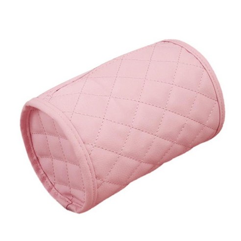 자동차 티슈 상자 라운드 스토리지 주최자 종이 홀더 팔걸이 상자 머리 받침에 적합, 분홍, 18.2x12cm, 가죽