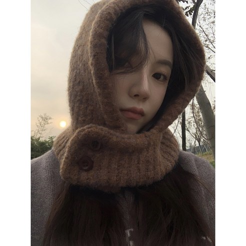 포근한 겨울, 에클라트 니트 바라클라바 와이드핏 후드넥워머와 함께 몽벨바라클라바