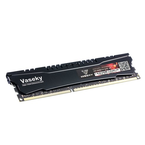 Vaseky Knight DDR3 메모리 데스크탑이있는 Intel AMD Paltform 데스크탑 메모리, 8GB 1600MHz., 검정