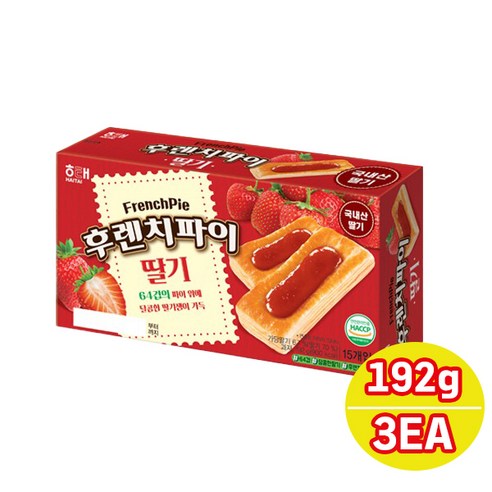 해태 후렌치파이 딸기맛 192g 3개입/국민파이/국민간식/무료배송