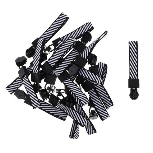 Ursmart 20pcs 금속 지퍼 풀러 웨빙 코드 지퍼 슬라이더/지퍼 풀러 지퍼 버클 DIY 재봉 액세서리, 블랙 화이트, 폴리 에스터 금속