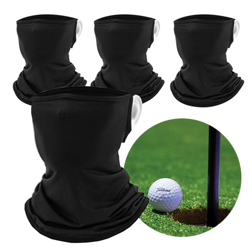 그리에티 남여공용 골프 러닝 라이딩 마스크 얼굴 햇빛 가리개, 4개, 블랙