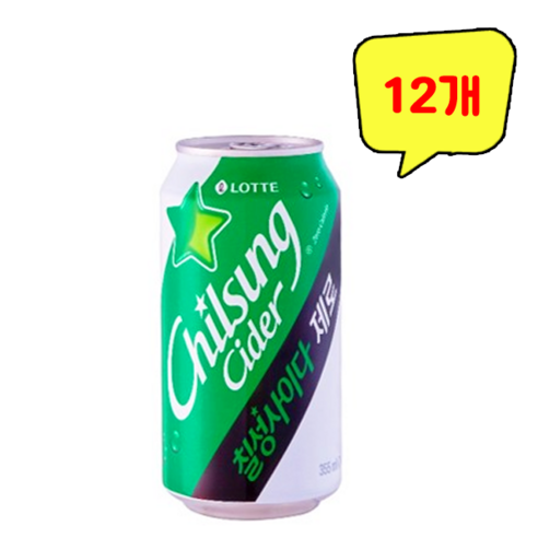 롯데칠성음료 칠성사이다 제로 355ml, 355ml, 12개