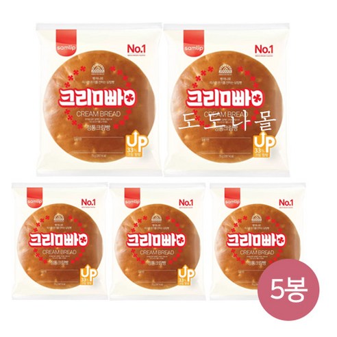 [도도나몰] 삼립 정통 크림빵 75g x 5봉, 5개