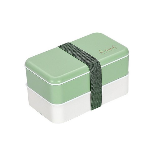 간략 일식 이중 플라스틱 도시락 학생 직장인 휴대용 도시락 식당 전자파 도시락 점심 도시락, 산란-초록[스티커 필요 없음], 1.2L